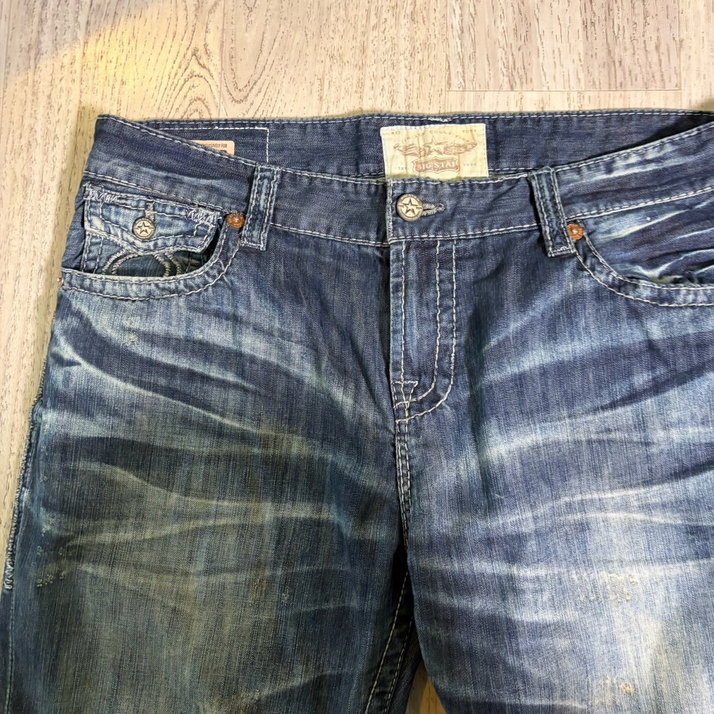 Big‎ Star Mens Orion Straight LegJeans Limited Vtg Buckle Size 40R Distressed - Picture 9 of 14